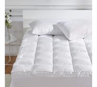 SLEEP ZONE Cubrecolchón de algodón tamaño King, cubrecolchón súper suave, funda de colchón gruesa y esponjosa, bolsillo profundo de 8 a 21 pulgadas, tamaño King