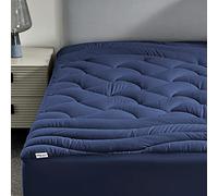 Sleep Zone - Cubrecolchón refrescante, Acolchado por Zonas, Transpirable, Lavable, para colchón Alto (20-53 cm), Azul Marino, King
