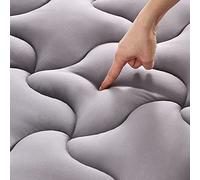 SLEEP ZONE Cubrecolchón refrescante Cal King, acolchado, lavable a máquina, alternativo suave y esponjoso, bolsillo profundo de 8 a 21 pulgadas, color gris