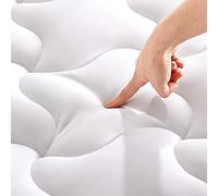 SLEEP ZONE Cubrecolchón refrescante, tamaño King, color blanco, lavable a máquina, bolsillo profundo, microfibra de 120 g/m², tela de refrigeración Nanotex, 8-21 pulgadas