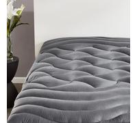 SLEEP ZONE Cubrecolchón refrescante tamaño King, cubrecolchón Acolchado de Primera Calidad, Funda Protectora de colchón elástica, Lavable a máquina, Bolsillo Profundo de 8 a 21 Pulgadas (Gris, King)