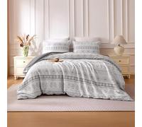 SLEEP ZONE Juego de funda de edredón tamaño California King, juego de ropa de cama bohemio de 3 piezas para todas las estaciones, 1 funda de edredón duradera y suave con 2 fundas de almohada, 104 x 96