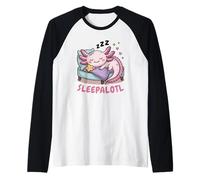Sleepalotl, Cute Axolotl Sleeping Camiseta Manga Raglan