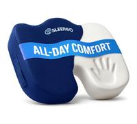 Sleepavo Cojín de asiento de espuma viscoelástica azul marino para silla de oficina, almohada para ciática, coxis, espalda, coxis y alivio del dolor de espalda baja, almohadilla ortopédica para silla