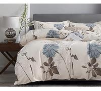 SLEEPBELLA Funda de edredón Reversible de algodón de 600 Hilos con Estampado de Flores botánicas tamaño King