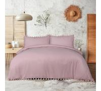 Sleepdown 5056242750482 Juego edredón con Fundas de Almohada, Color Rosa Rubor, de fácil Cuidado, 10 pizas, tamaño Super King (220 x 260 cm), Poliéster, Matrimonio Grande