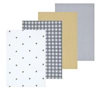 Sleepdown Bubble Bee - Paños de Cocina 100% algodón con Estampado de Abeja y gofre, Toalla de Cocina súper Absorbente de Calidad de Hotel de Lujo, Paquete de 4, Color Blanco, 46 cm x 65 cm