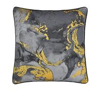 Sleepdown Cojín de algodón Decorativo Suave con Estampado de mármol metálico para decoración del hogar, sofá, Dormitorio y Coche, 45 x 45 cm, Color Gris