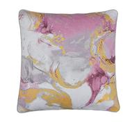 Sleepdown Cojín de algodón Decorativo Suave con Estampado de mármol metálico para decoración del hogar, sofá, Dormitorio y Coche, 45 x 45 cm, Color Rosa Rubor