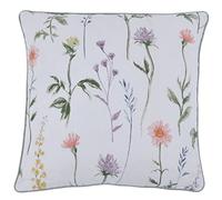 Sleepdown Cojín de algodón Decorativo Suave con Tallo de Prado para decoración del hogar, sofá, Dormitorio y Coche, 45 x 45 cm, Color Blanco