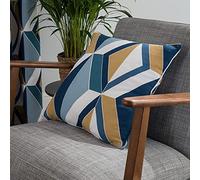 Sleepdown Cojín Grande Estampado de Diamantes Geo Relleno 45 cm x 45 cm Azul Marino
