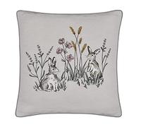 Sleepdown Cojín Relleno de Conejo con Borde Ribeteado Suave y Decorativo de algodón para decoración del hogar, sofá, Dormitorio y Coche, 45 x 45 cm, Natural