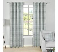 Sleepdown Cortinas con Ojales con Aislamiento térmico Impreso a Cuadros para Dormitorio y Sala de Estar, 66 x 72 Pulgadas, Color Verde, 2 Paneles