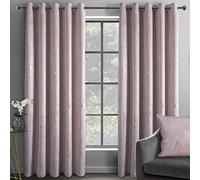 Sleepdown Cortinas Opacas de Terciopelo con Efecto mármol, Aislamiento térmico, con Ojales para Dormitorio y Sala de Estar, 66 x 72 Pulgadas, Color Rosa Rubor, 2 Paneles