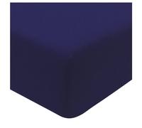 Sleepdown Jersey Melange-Sábana Bajera Ajustable (150 x 200 cm), Color Azul Marino, Polialgodón, Matrimonio