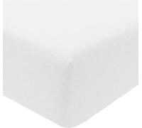 Sleepdown Jersey Melange-Sábana Bajera Ajustable (90 x 190 cm), Color Blanco, algodón poliéster, Suelto
