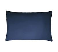 Sleepdown Juego de 2 Fundas de Almohada 100% satén de algodón, antialérgicas de 300 Hilos, Ropa de Cama de Lujo, 50 x 75 cm, Color Azul Marino