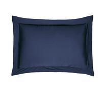 Sleepdown Juego de Funda de Almohada 100% algodón satén Oxford - Juego de 2 Fundas de Almohada antialérgicas de 300 Hilos, Ropa de Cama de Lujo, Color Azul Marino - 50 x 75 cm