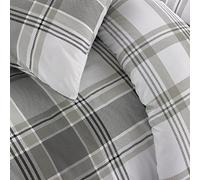 Sleepdown Juego de Funda de edredón Reversible a Rayas Grises con Fundas de Almohada, tamaño King (220 x 230 cm)