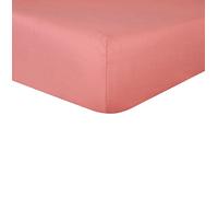 Sleepdown Sábana Bajera Ajustable 100% algodón Puro, cálida, acogedora, Transpirable, súper Suave, 32 cm, Bolsillos Extra Profundos, Color Rosa Oscuro, Doble