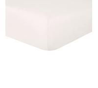 Sleepdown Sábana Bajera Ajustable 100% algodón Puro, cálida, acogedora, Transpirable, súper Suave, con Bolsillos Extra Profundos de 32 cm, Natural, Super King