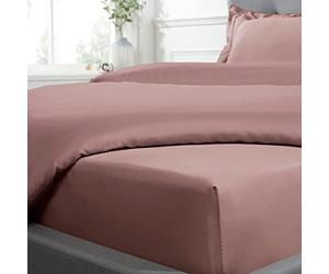 Sleepdown Sábana Bajera Ajustable 100% algodón satén Suave y acogedora de 40 cm y 40 cm, Extra Profundo, 300 Hilos, Ropa de Cama de Lujo, Ropa de Cama - Rosa Rubor - Super King