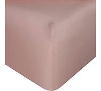 Sleepdown Sábana Bajera de bambú Liso Suave, cálida, acogedora y Transpirable, cómoda, con Bolsillos Extra Profundos de 35 cm, Color Rosa Rubor, tamaño King