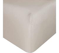 Sleepdown Sábana Bajera Lisa, cálida, Transpirable, súper Suave, 100% bambú, 32 cm, Bolsillos Extra Profundos, Natural, tamaño King