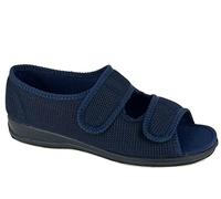 Sleepers Betty - Pantuflas anchas para mujer, con cierre de tacto abierto, lavables, extra anchas, color azul marino (ajuste EEEEEE), Navy, 39 EU