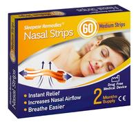 Sleepeze Remedies Tiras Nasales 60 x Medianas, Tiritas para no Roncar, Tiritas Nasales Ronquidos, Tira Nasal Para Dejar De Roncar, Tiras Para Roncar Para Ayudarte a Respirar Por la Nariz,