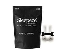 Sleepeze Remedies Tiras nasales grandes x30 Negro, nuevo diseño de envase, dispositivos antirronquidos, tiras nasales para respirar, dispositivo antirronquidos para hombres y mujeres