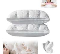 Sleephaven Pillow, Ergonomic Design Fluffy Pillows, Down Alternative Filling, for Back, or Stomach Sleepers, Breathable,Soft, Fluffy or Cool (White,L)