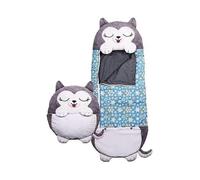 Sleeping Bag for Children, Soft Cuddly Sleeping Bag, 2-in-1 Sleeping Bag with Pillow, Foldable Animal Sleeping Bag(EPA02)