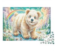 Sleeping Bear 1000Pc Puzzle for Adults Fluffy White Bear for The Whole Family Women, Gifts for Men 38x26cm/1000pcs