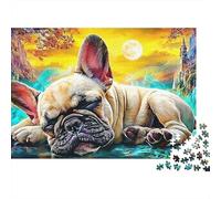 Sleeping Bulldog 1000 Piece Recycled Cardboard Sellos par Arte Jigsaw Puzzle Adult Fun Game Home Activity Great Gift for Men Women Family Puzzle Enthusiasts 70x50cm/1000pcs