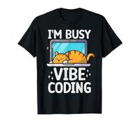 Sleeping Cat Vibe Coding Divertido Programador AI Desarrollador Humor Camiseta