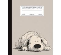Sleeping Dog Composition Notebook | Cute Puppy Sketch Art Cover | 7.5x9.25 in | 110 Pages | College Ruled Lines