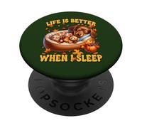 Sleeping Dog For Women Autumn Fall Dachshund For Doxie Mom PopSockets PopGrip Adhesivo