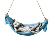 Sleeping Dragon Figurine, Dragon in Swing Hammock, Lindo Dragon Art Decoration, Waterproof Resin Dragon, Garden Dragon Sculpture, Imaginative Garden Decor With a Lindo Dragon Design for Collectors