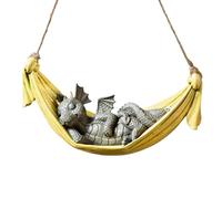 Sleeping Dragon Figurine, Dragon in Swing Hammock, Lindo Dragon Art Decoration, Waterproof Resin Dragon, Garden Dragon Sculpture, Imaginative Garden Decor With a Lindo Dragon Design for Collectors