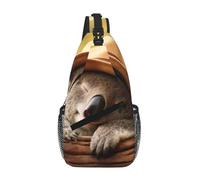 Sleeping Koala Cap Crossbody Sling Bag Bandolera Bandolera Hombro Correa Cintura Fanny Pack Hombres Mujeres