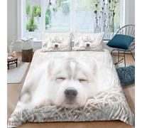 Sleeping Pet Style Funda Edredon Juego de Ropa de Cama de 3 Piezas Impresión 3D Cierre de Sleeping Pet Estilo Funda de Edredón Funda de Almohada a Juego Transpirable for Ancianos Double（200x200cm）