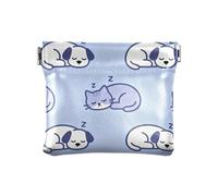 Sleeping Pets - Bolso cambiador de piel sintética portátil, organizador de artículos personales para niñas, mujeres y mujeres