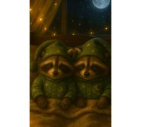 Sleeping Raccoon Journal Notebook: Christmas Gift Book for Writing with Cute Animal Design for Notes