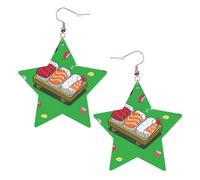 Sleeping Sushi - Pendientes de moda para mujer, aretes colgantes celestiales, joyería en forma de estrella para una versatilidad, One Size, Cuero