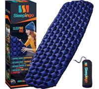 Sleepingo Colchoneta inflable ultraligera para acampar y mochileros, colchón de aire compacto, alfombrillas con nailon Ripstop resistente al desgarro, 73.5 x 21.5 pulgadas, color azul
