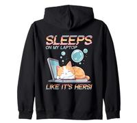 SLEEPS ON MY LAPTOP LIKE IT'S HERS Sudadera con Capucha