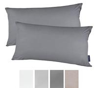 Sleepwise Juego de 2 Fundas de Almohada de 40 x 80 cm con Cremallera, ÖKO-Tex, aptas para alérgicos, Funda para Almohada, Funda de cojín, Funda de Almohada Decorativa, Suave, Blanco