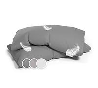 Sleepwise Juego de 2 Fundas de Almohada de 40 x 80 cm con Cremallera, ÖKO-Tex, aptas para alérgicos, Funda para Almohada, Funda de cojín, Funda de Almohada Decorativa, Suave, Gris Claro