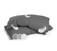 Sleepwise Juego de 2 Fundas de Almohada de 40 x 80 cm con Cremallera, ÖKO-Tex, aptas para alérgicos, Funda para Almohada, Funda de cojín, Funda de Almohada Decorativa, Suave, Gris Oscuro